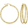 image:imageRossSimons Italian 18kt Gold Over Sterling DiamondCut DoubleHoop Earrings