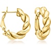 image:imageRossSimons Italian 18kt Gold Over Sterling Twisted Huggie Hoop Earrings