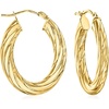 image:imageRossSimons Italian Fluted 14kt Yellow Gold Oval Hoop Earrings