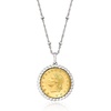 image:imageRossSimons Italian Genuine 20Lira Coin Pendant Necklace in Sterling Silver 18 inches