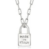 image:imageRossSimons Italian Sterling Silver Made in Italy Lock Paper Clip Link NecklaceNo Gemstone
