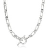 image:imageRossSimons Italian Sterling Silver Paper Clip Link Toggle NecklaceNo Gemstone