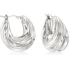image:imageRossSimons Italian Sterling Silver Pleated Twist Hoop Earrings