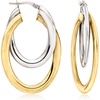 image:imageRossSimons Italian Sterling Silver and 18kt Gold Over Sterling DoubleHoop Earrings