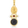 image:imageRossSimons Italian Tagliamonte Carved Black Onyx and 30 Carat Ruby Pendant With Cultured Pearls in 18kt Gold Over Sterling
