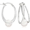 image:imageRossSimons Pearl Double Hoop Earrings in Sterling Silver10 Inches