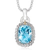 image:imageRossSimons Phillip Gavriel Popcorn 600 Carat Blue Topaz Pendant Necklace in Sterling Silver With 18kt Yellow Gold 18 inches