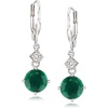 image:imageRossSimons Precious Gemstone Drop Earrings with Diamond Accents in Sterling SilverEmerald