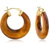 image:imageRossSimons Round Gemstone Hoop Earrings in 14kt Gold 1 18 inchesbrown