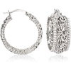 image:imageRossSimons Sterling Silver BeadedEdge Byzantine Hoop Earrings