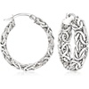image:imageRossSimons Sterling Silver Byzantine Hoop Earrings10 Inches