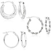 image:imageRossSimons Sterling Silver Jewelry Set 3 Pairs Of Textured and Polished Hoop Earrings