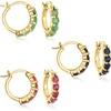 image:imageRossSimons Three Pair Gemstone Huggie Hoop EarringsEmerald