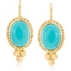 image:imageRossSimons Turquoise RopeEdge Earrings in 14kt Yellow Gold