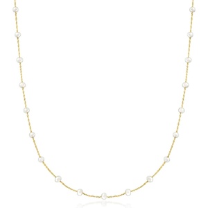 image:imagePure Collection by RossSimons 335mm Cultured Pearl Station Necklace in 14kt Yellow Gold160 Inches