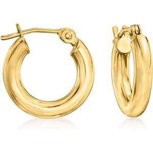 image:imagePure Collection by RossSimons Italian 3mm 14kt Yellow Gold Huggie Hoop Earrings