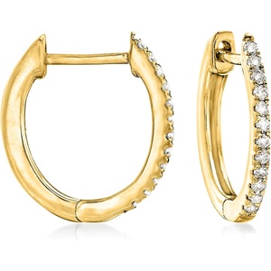 image:imageRossSimons 010 ct tw Diamond Huggie Hoop Earrings in 14kt Gold