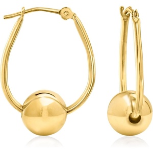 image:imageRossSimons 14kt Yellow Gold Bead Hoop Earrings