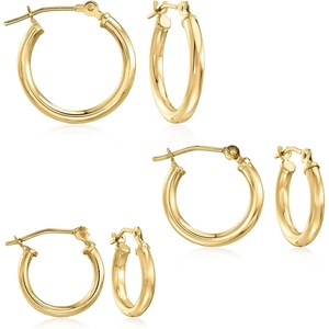 image:imageRossSimons 14kt Yellow Gold Jewelry Set 3 Pairs Of Hoop Earrings