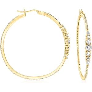 image:imageRossSimons 170 ct tw CZ Hoop Earrings in 18kt Gold Over Sterling