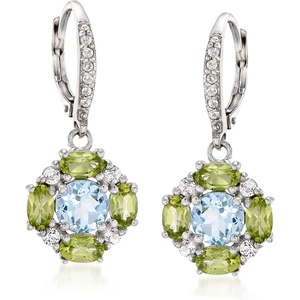 image:imageRossSimons 350 ct tw MultiGemstone Drop Earrings in Sterling Silver