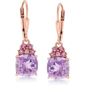 image:imageRossSimons 360 ct tw Amethyst and 40 ct tw Rhodolite Garnet Drop Earrings in 18kt Rose Gold Over Sterling