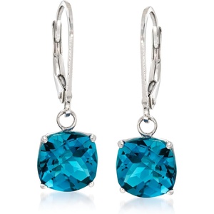 image:imageRossSimons 500 ct tw London Blue Topaz Drop Earrings in Sterling Silver