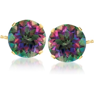image:imageRossSimons 850 ct tw Mystic Topaz Stud Earrings in 14kt Yellow Gold