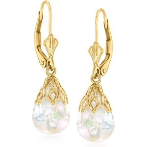 image:imageRossSimons Floating Opal Drop Earrings in 14kt Yellow Gold