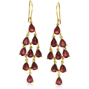 image:imageRossSimons Gemstone Chandelier Earrings in 18kt Gold Over SterlingGarnet