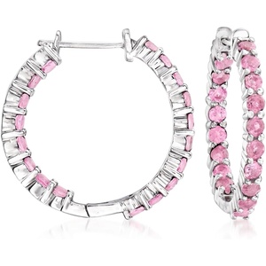 image:imageRossSimons Gemstone Hoop Earrings in Sterling Silvertourmalinee