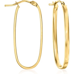 image:imageRossSimons Italian 14kt Yellow Gold Flat Oval Hoop Earrings