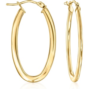 image:imageRossSimons Italian 14kt Yellow Gold Oval Hoop Earrings