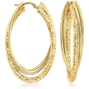 image:imageRossSimons Italian 14kt Yellow Gold Triple Hoop Earrings