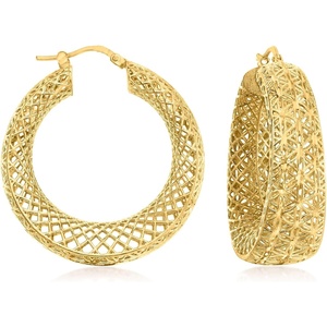 image:imageRossSimons Italian 18kt Gold Over Sterling Openwork Hoop Earrings