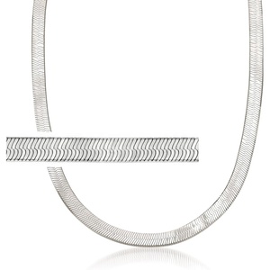 image:imageRossSimons Italian 6mm Herringbone Chain Necklace16 Inches
