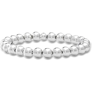 image:imageRossSimons Italian 8mm Sterling Silver Bead Stretch Braceletno gemstone
