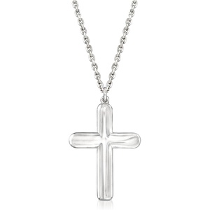 image:imageRossSimons Italian Sterling Silver Cross Necklace 18 inches