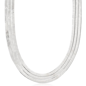 image:imageRossSimons Italian Sterling Silver Layered Herringbone Necklace 18 inches