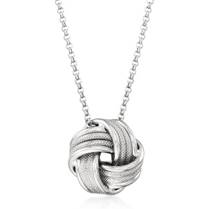 image:imageRossSimons Italian Sterling Silver Love Knot Pendant Necklace 18 inches