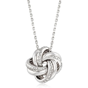 image:imageRossSimons Italian Sterling Silver Love Knot Pendant NecklaceNo Gemstone