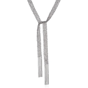 image:imageRossSimons Italian Sterling Silver Mesh Tie Necklace 32 inches