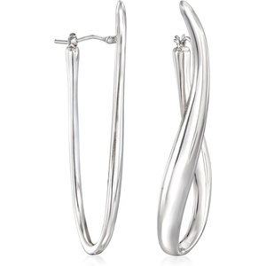 image:imageRossSimons Italian Sterling Silver UShaped Hoop Earrings