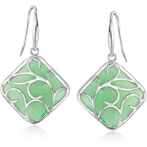 image:imageRossSimons Jade Drop Earrings in Sterling Silver