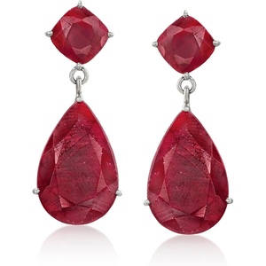image:imageRossSimons Precious Gemstone Drop Earrings in Sterling Silverred