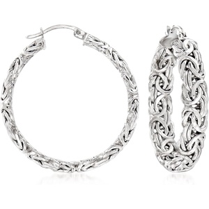 image:imageRossSimons Sterling Silver Byzantine Hoop Earrings15 Inches