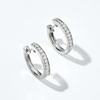 image:imagePure Collection by RossSimons 025 ct tw Diamond Hoop Earrings With Beaded Edge in Sterling Silver