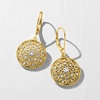 image:imageRossSimons 010 ct tw Diamond Circle Drop Earrings in 18kt Gold Over Sterling
