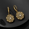 image:imageRossSimons 010 ct tw Diamond Circle Drop Earrings in 18kt Gold Over Sterling
