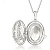 image:imageRossSimons 010 ct tw Diamond Floral Locket Necklace in Sterling SilverDiamond